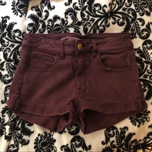 American Eagle Super Stretch Maroon Shorts